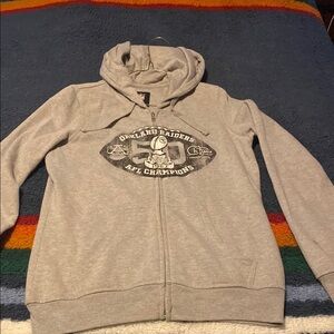 Oakland Raiders NFL Champions Gray Zip-Up Hoodie